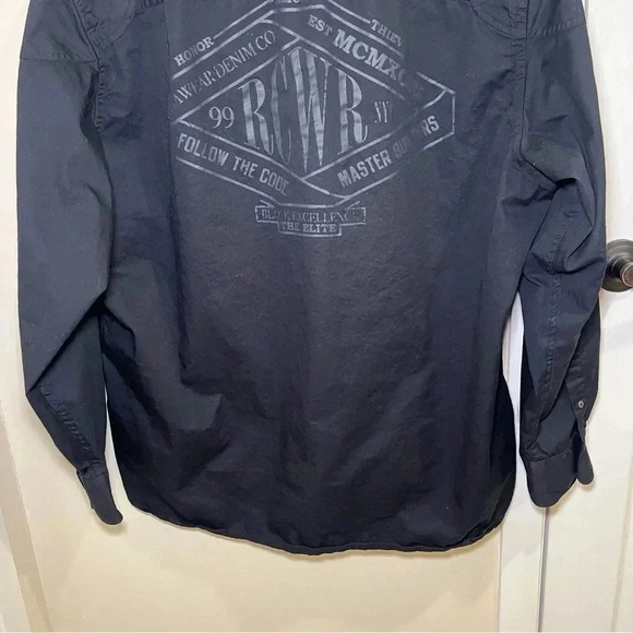 Rocawear Size 3x Y2K Hip Hop Long Sleeve Button Shirt Pyramid Logo - Picture 11 of 12